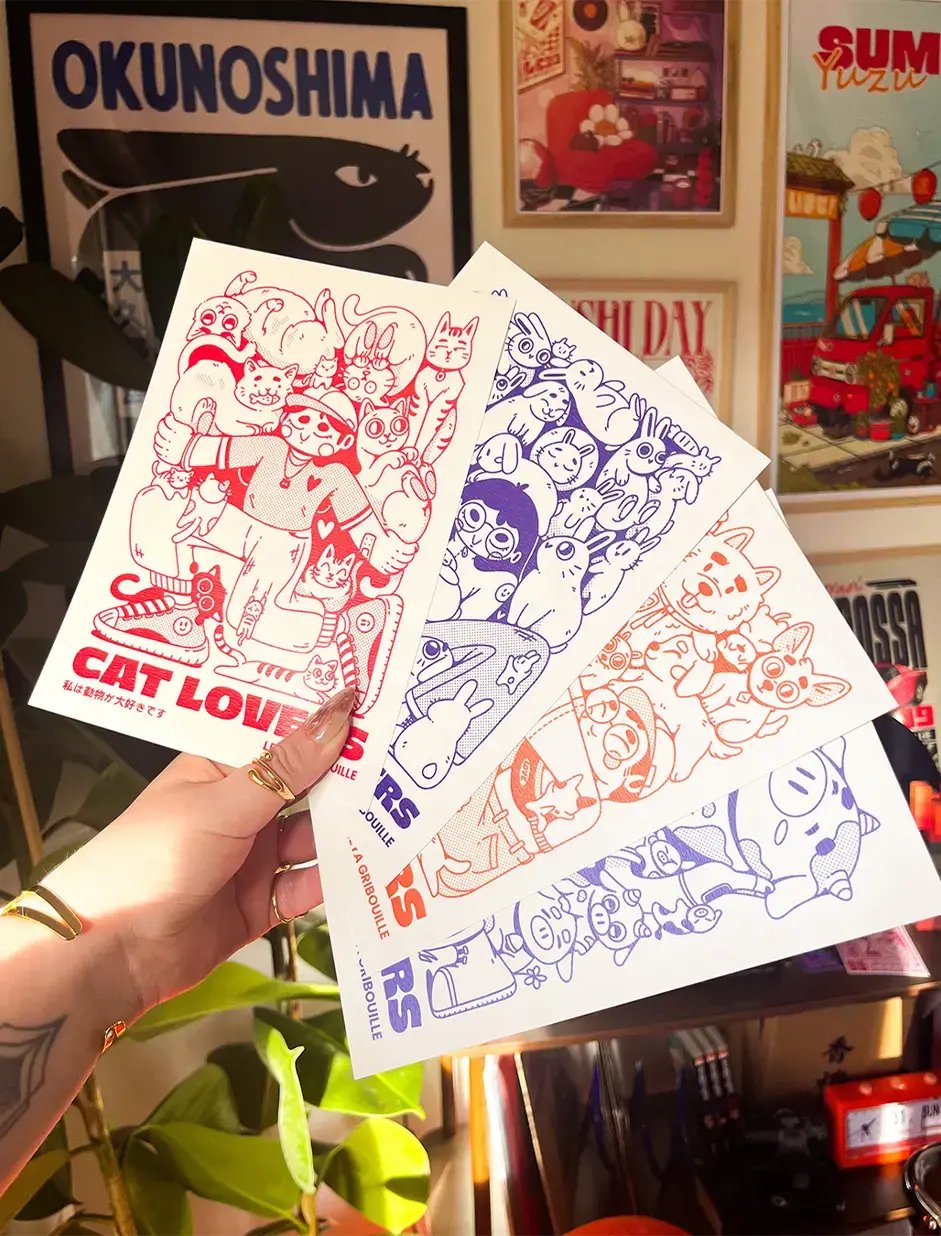 [Petites Affiches x4] Animal Lovers Leya Gribouille