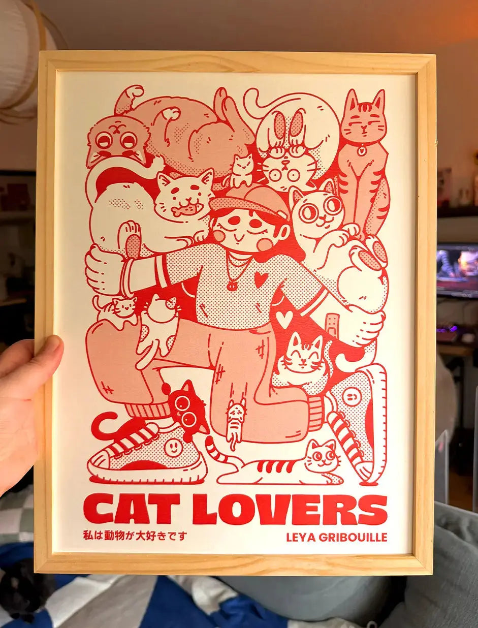 [Affiche] Cat Lovers Leya Gribouille