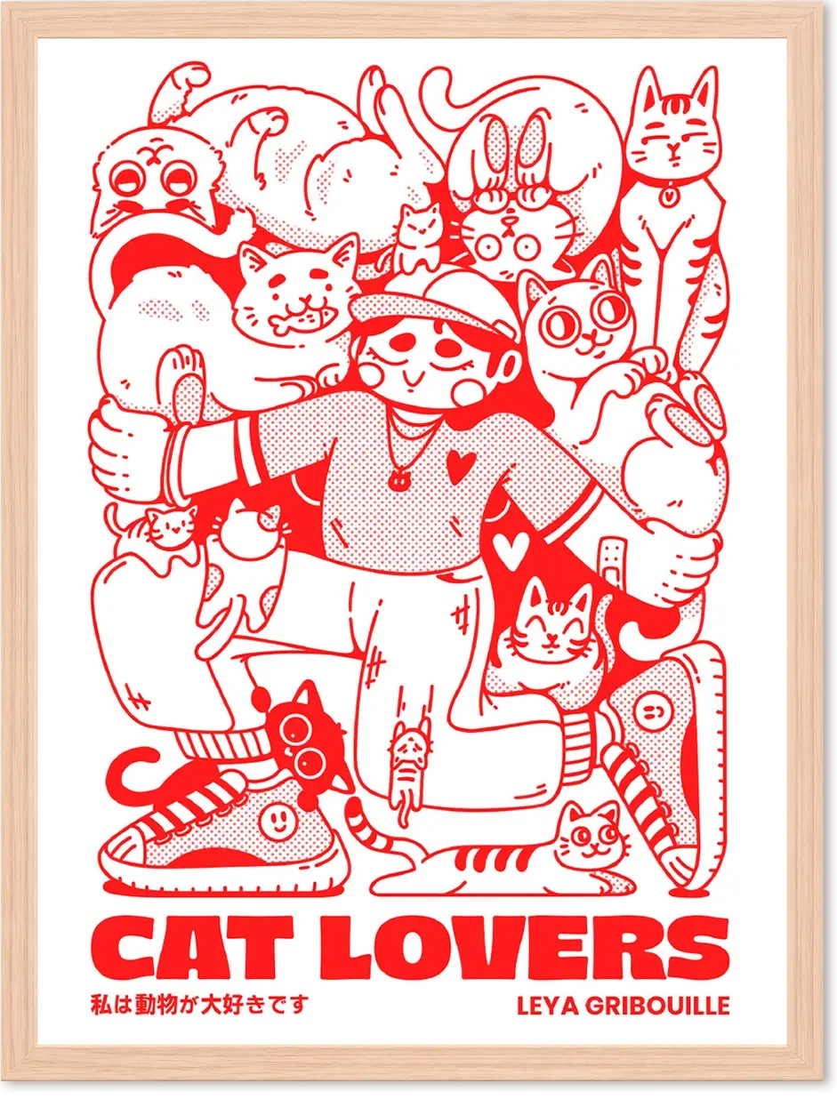 [Affiche] Cat Lovers Leya Gribouille