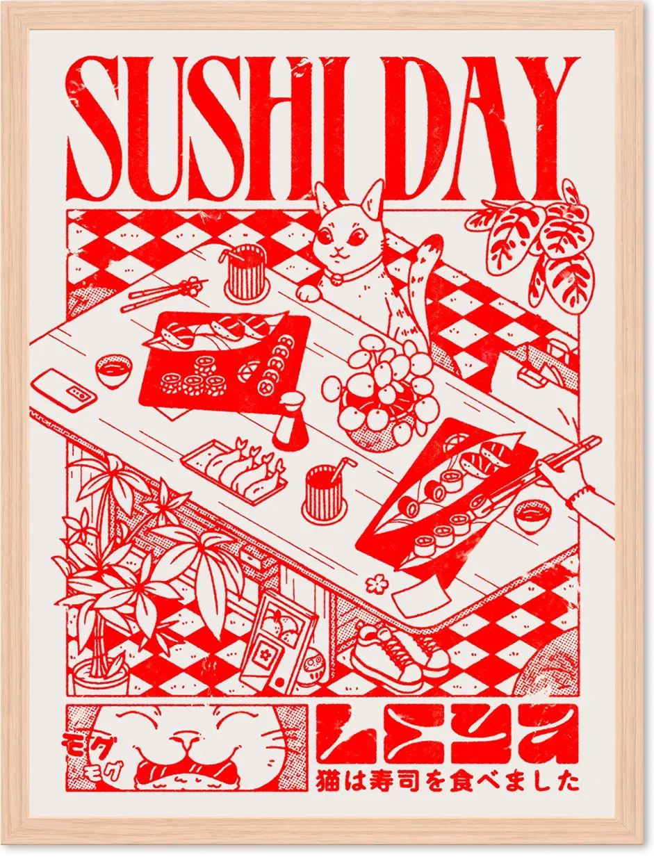 [Affiche] Sushi Day Leya Gribouille